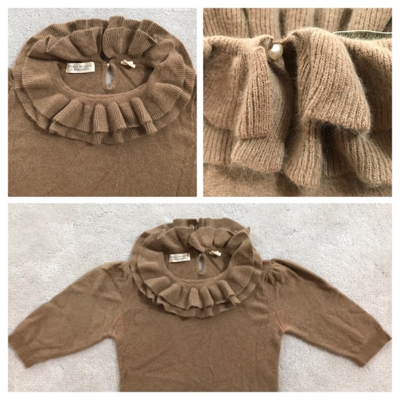 🔆FlashSale🔆Ruffle Collar Lambswool Angora Sweater